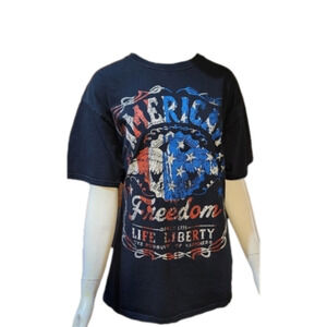 American Freedom Graphic T-shirt Black Sz. L
